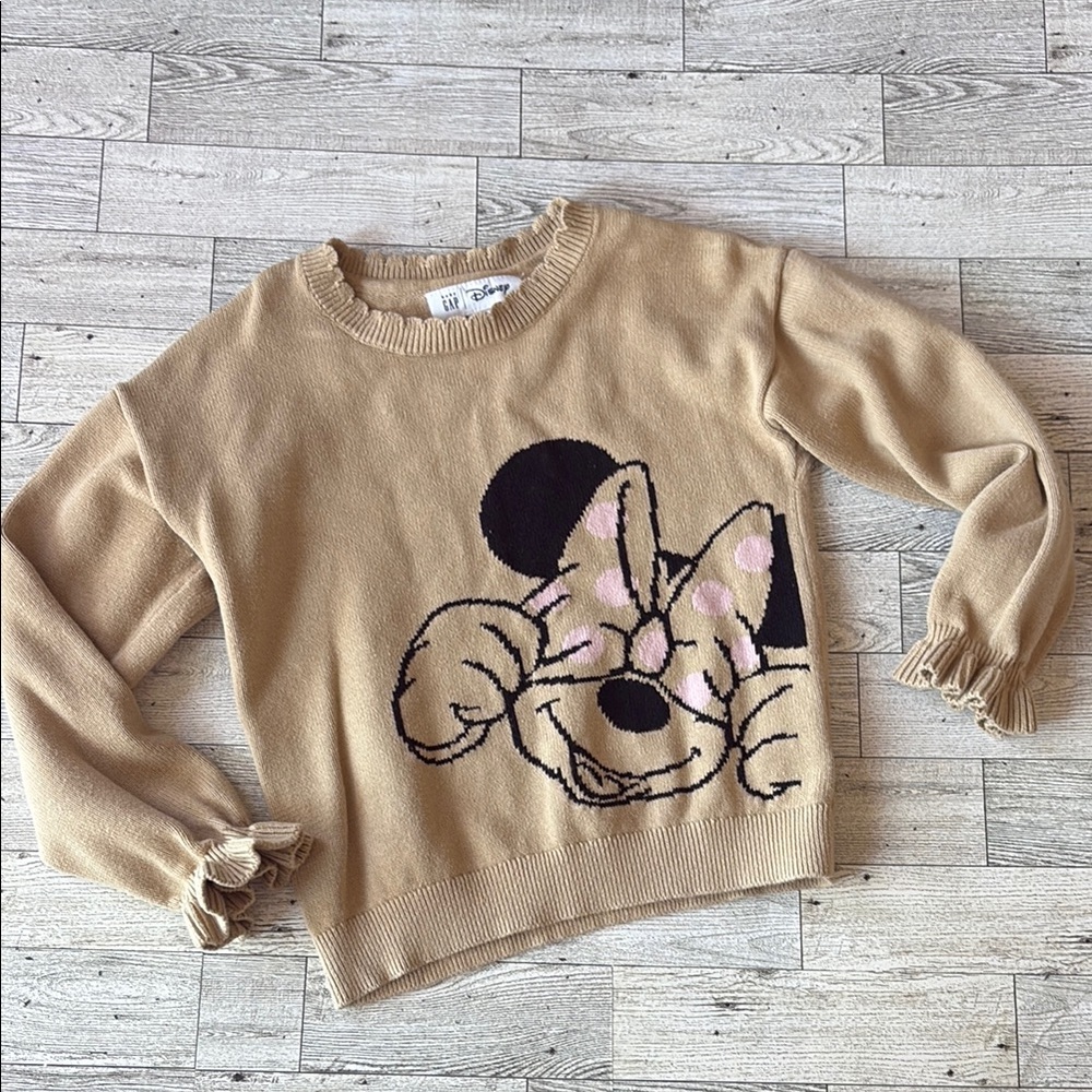 Disney girls Tan Sweater with Minnie Mouse Design